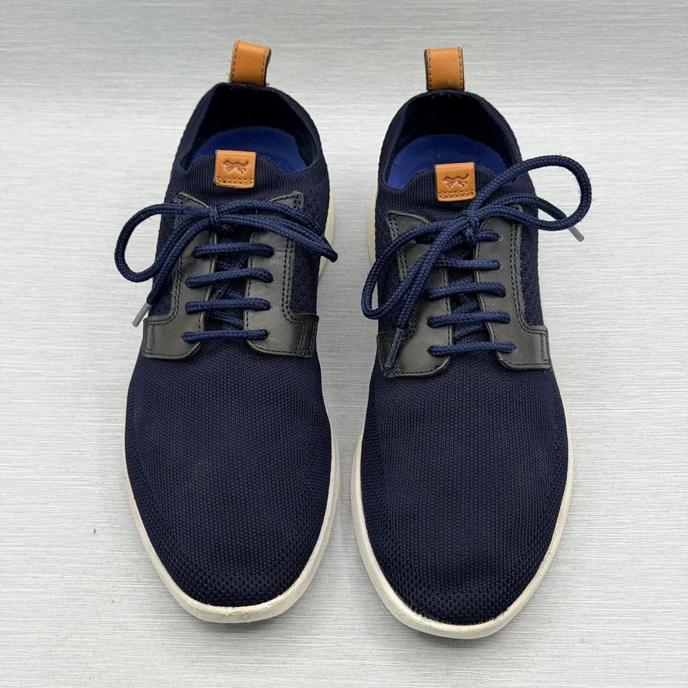 Wolf & Shepherd SwiftKnit Men's 10 Dress Sneakers Navy Blue Knit Casual Hybrid